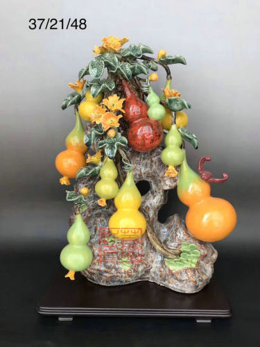 陶瓷石湾公仔葫芦福在眼前工艺品