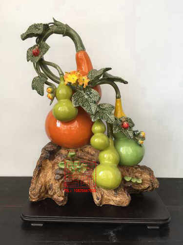 陶瓷工艺品 石湾公仔 招财葫芦摆件 生意兴隆