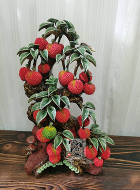 陶瓷石湾公仔荔枝生意兴隆工艺品