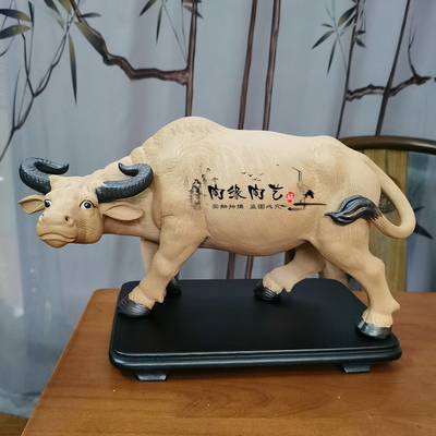 陶瓷石湾公仔牛气冲天工艺品