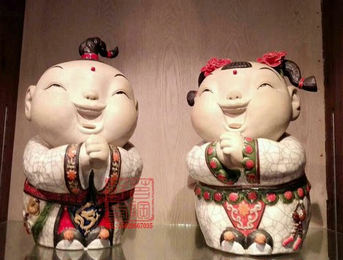 陶瓷石湾公仔福娃工艺品