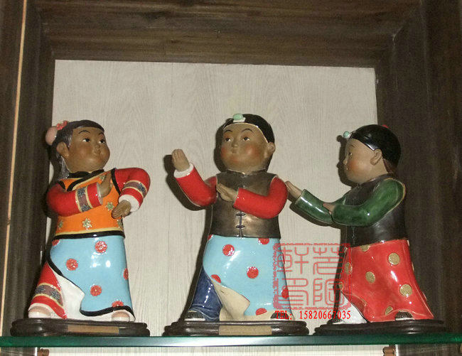 陶瓷工艺品 石湾公仔 功夫小子 童趣