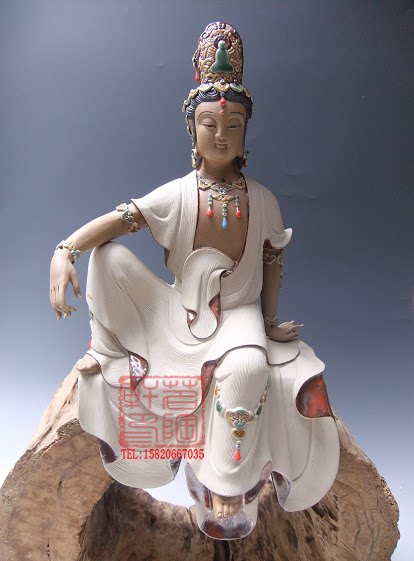 陶瓷工艺品 石湾公仔 自在观音菩萨