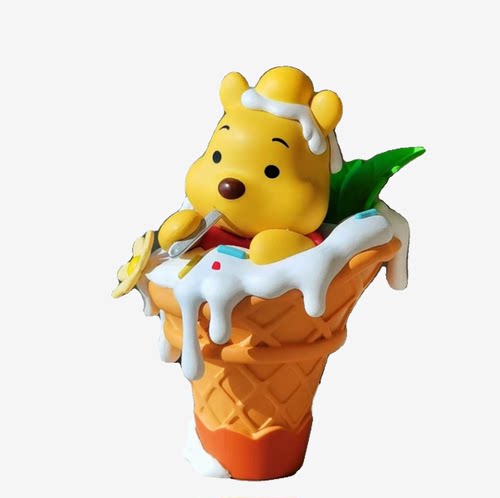 动画明星冰淇淋造型三眼仔丑鱼星之卡比草莓PP小熊手办公仔玩具