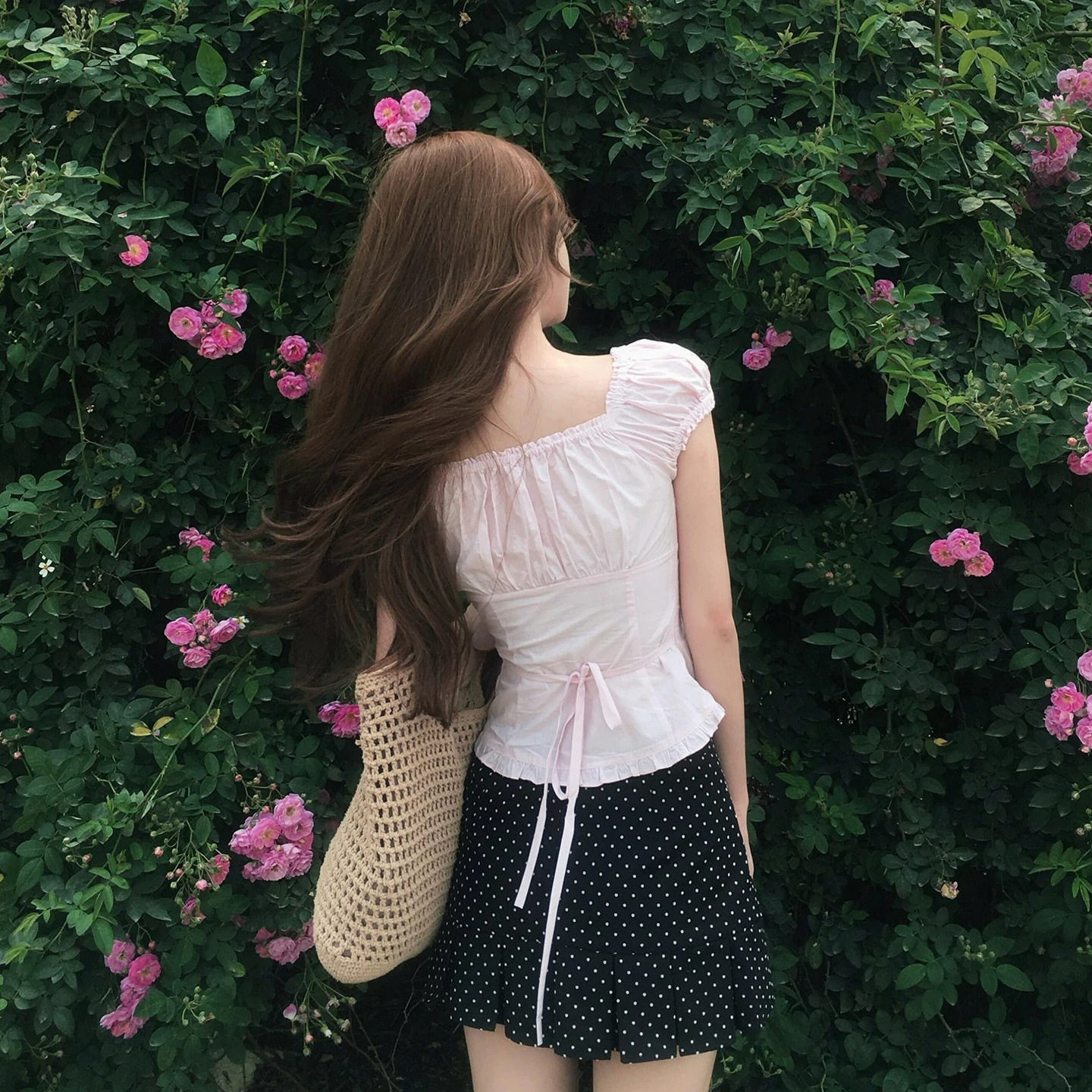 韩系温柔甜美风方领衬衫女夏季时