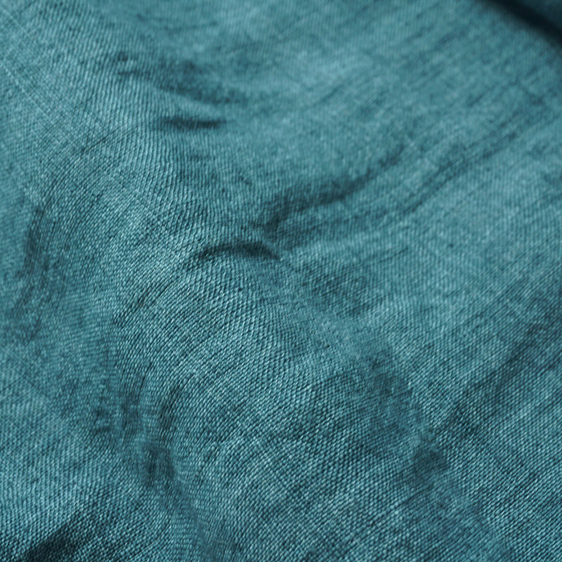 原创纯色色织士林工艺纯亚麻布服装面料质朴休闲布料23新(扬帆)