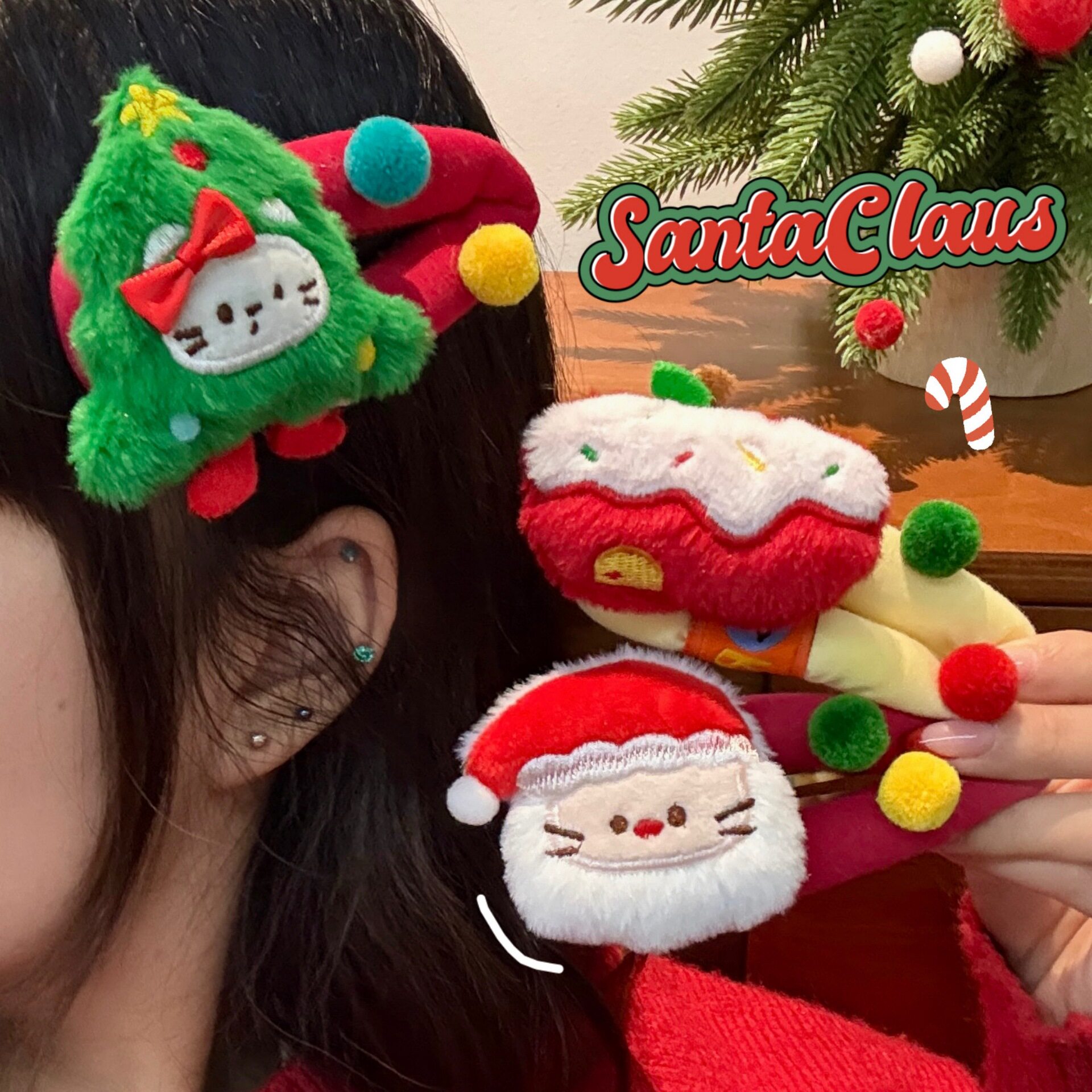 腾亿原创可爱圣诞节公仔掰掰夹少女心大号刘海BB夹气质百搭碎发夹