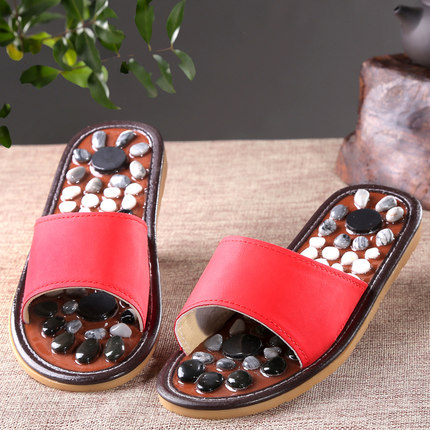 夷福来足底鹅卵石穴位按摩拖鞋夏季男女脚底按摩鞋软底保健凉拖鞋