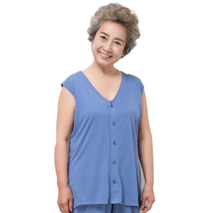 清仓小护士开衫背心女夏薄款外穿无袖家居服宽松中老年人开襟上衣