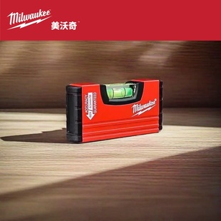 美沃奇Milwaukee迷你小型水平尺便携高精度铝合金小水泡水平仪