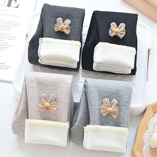 一体绒裤 外穿洋气女宝宝棉裤 子女孩 儿童加厚秋冬装 女童加绒打底裤