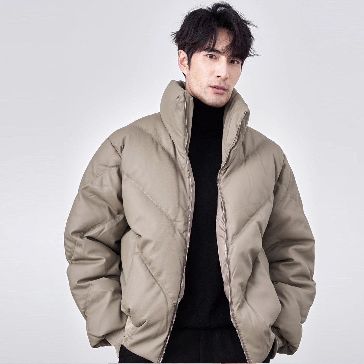 MXKM美式立领外套冬季2025保暖休闲百搭男士简约拉链面包棉服上衣,男装,棉衣,淘宝优惠券,粉丝福利购,淘宝优惠卷