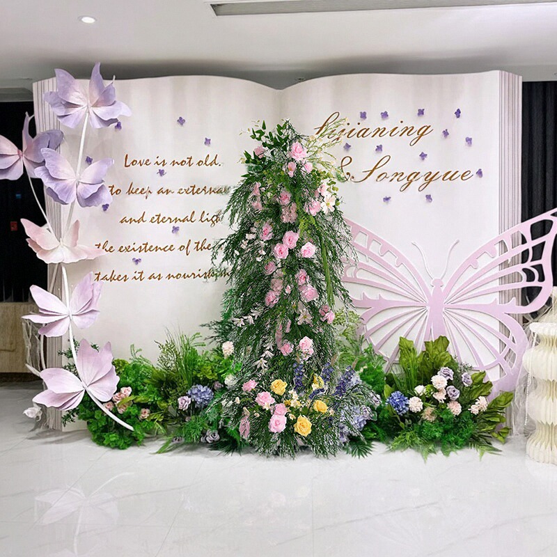 订婚布置装饰摆台创意书页拍照背景墙酒店留影区家里全套kt板定制