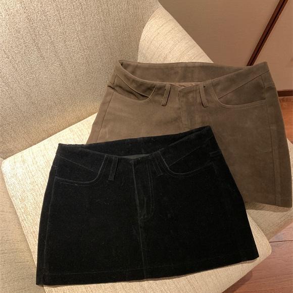 黑色性感拉妹妹弧形腰短裙自带安全裤女春季高腰显瘦显腿长半身裙