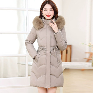羽绒棉服女中年妈妈30-40岁45冬装50加厚棉衣中长款洋气棉袄外套
