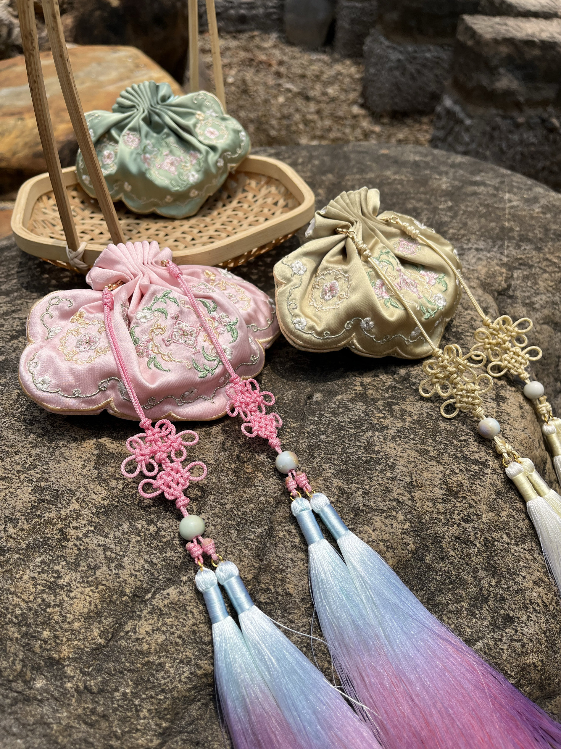 棉姿古风荷包DIY材料包刺绣香囊手工制作布料 汉服马面裙随身香包