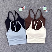 一体式 运动文胸女固定胸垫防震高强度普拉提瑜伽美背专业健身背心