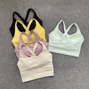 高强度运动文胸一体式 固定美背跑步训练瑜伽内衣透气速干背心聚拢
