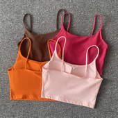 防震聚拢美背健身吊带上衣新款 运动文胸女瑜伽薄款 跑步背心一体式