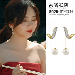 菲菲珠宝归路谭松韵归晓同款珍珠耳环女轻奢高级感法式气质耳坠