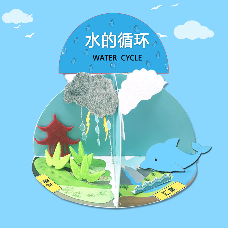 diy水循环小学生自然科学实验幼儿园区角创意手工儿童科技小制作