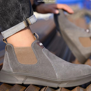 轻便耐磨一脚蹬劳保鞋防砸防刺塑钢头牛筋底绝缘6kv焊工作鞋男女