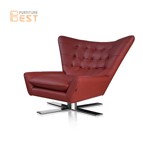 伟奥斯基Luis vioski chair北欧设计师皮艺休闲旋转单椅加脚踏