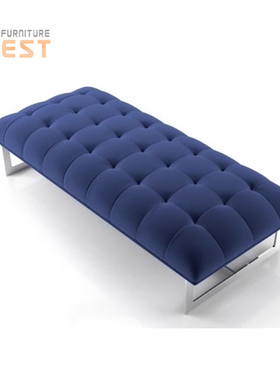 Edward bench蓝色绒布凳沙发凳床尾凳休闲椅会客椅换鞋凳