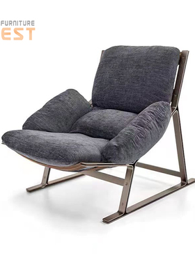 Arketipo Belair Armchair包豪斯休闲布艺躺椅经典不锈钢架软包椅