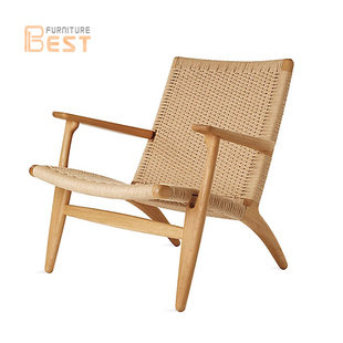 Wegner chair北欧设计师编织椅休闲单椅简约成人实木编绳椅 plank