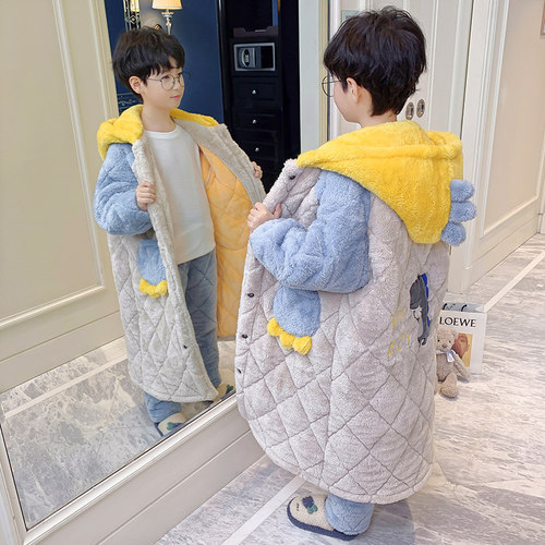 儿童珊瑚绒睡衣秋冬季