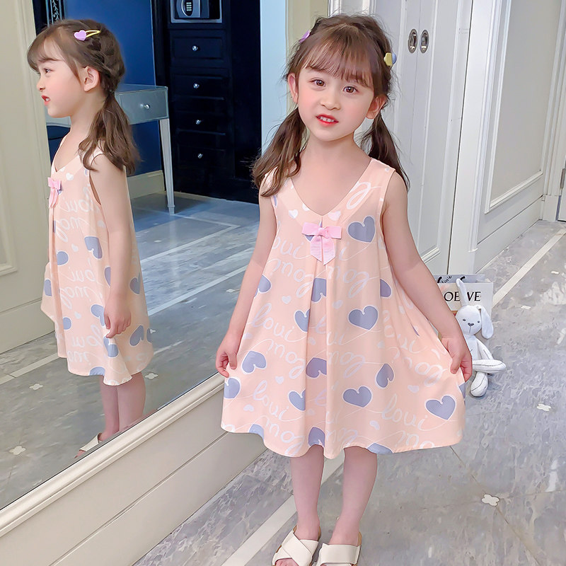 女童睡裙绵绸夏季棉绸儿童薄款吊带宝宝无袖小孩睡衣灰爱心家居服,童装/婴儿装/亲子装,家居裙/睡裙,淘宝优惠券,粉丝福利购,淘宝优惠卷