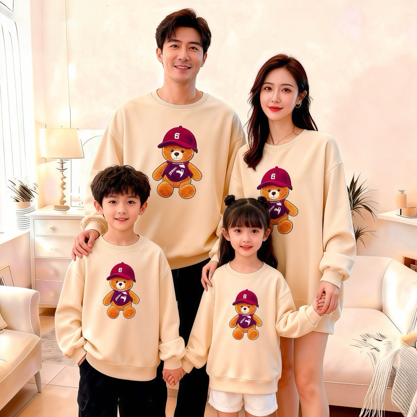 新款亲子装秋冬新款一家三口四口母子母女家庭装2025小熊圆领卫衣,童装/婴儿装/亲子装,亲子装/亲子时装,淘宝优惠券,粉丝福利购,淘宝优惠卷