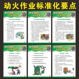 动火作业标准化要点安全管理制度宣传挂图安全检查标准化漫画海报