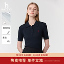 翻领毛衫 专柜正品 Hazzys哈吉斯针织衫 女春夏简约短袖