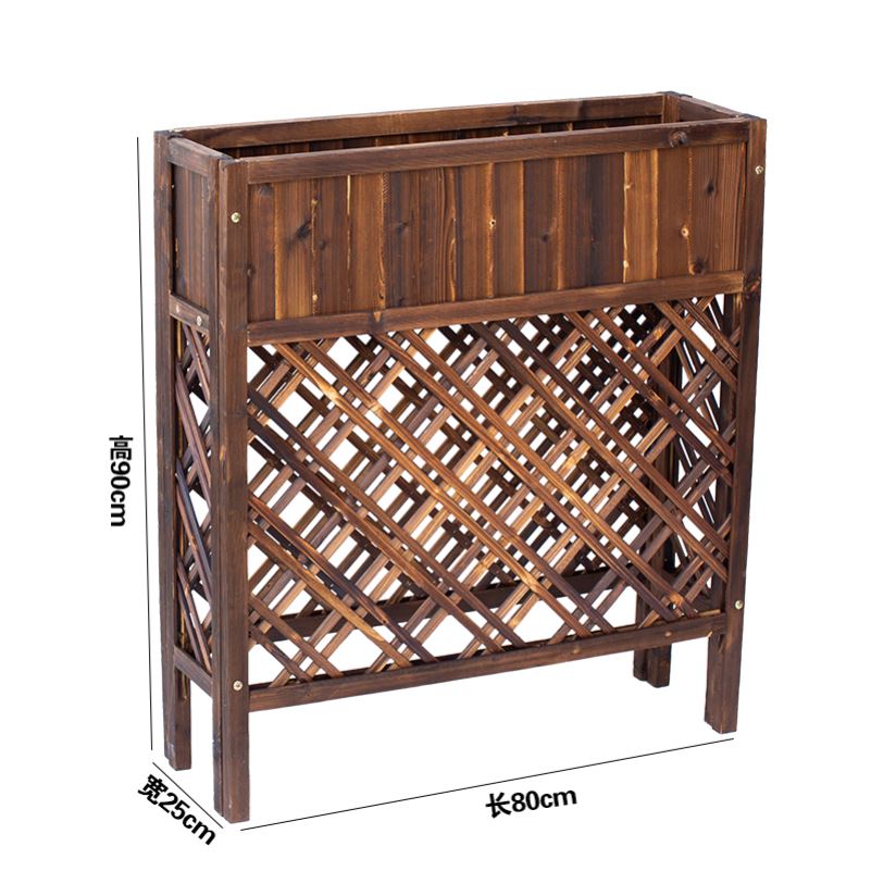 花盆户外碳化木露台装饰防腐木架子屏风饭店餐厅隔断花架花箱栅栏