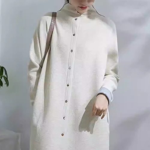 文艺长款外套女气质宽松风衣