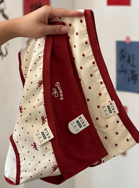【好-新的开始】本命年红色少女甜美蝴蝶结内裤女A类纯棉7A加长裆
