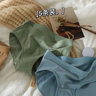 三角短裤 女士亲肤全棉透气抗菌裆女生纯色夏季 少女纯棉内裤 5条装