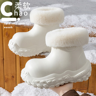 防水棉拖鞋女士冬季2025新款外穿保暖防滑加绒高帮东北雪地靴女款