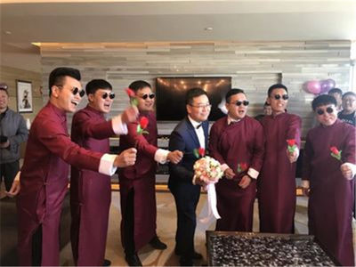 伴娘中式结婚男士相声兄弟团古装