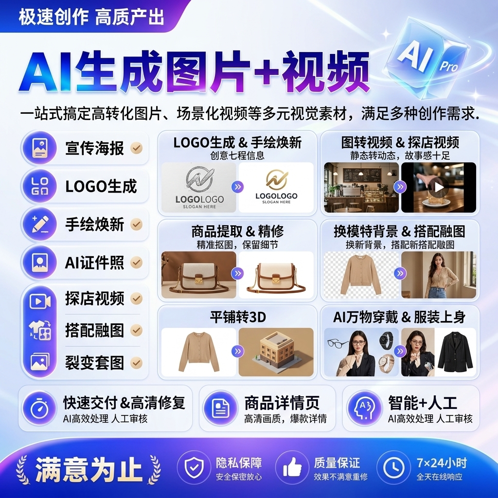 AI图文创作生成图片视频海报L平面广告设计