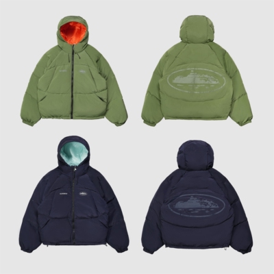 现货CORTEIZ恶魔岛羽绒服3M反光高蓬550美式嘻哈通勤机能短宽BOXY