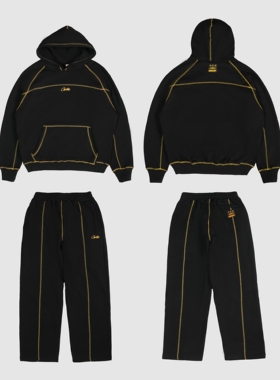 现货CORTEIZ恶魔岛BOXYFIT短宽卫衣裤套装美式DRILL嘻哈CLEANFIT