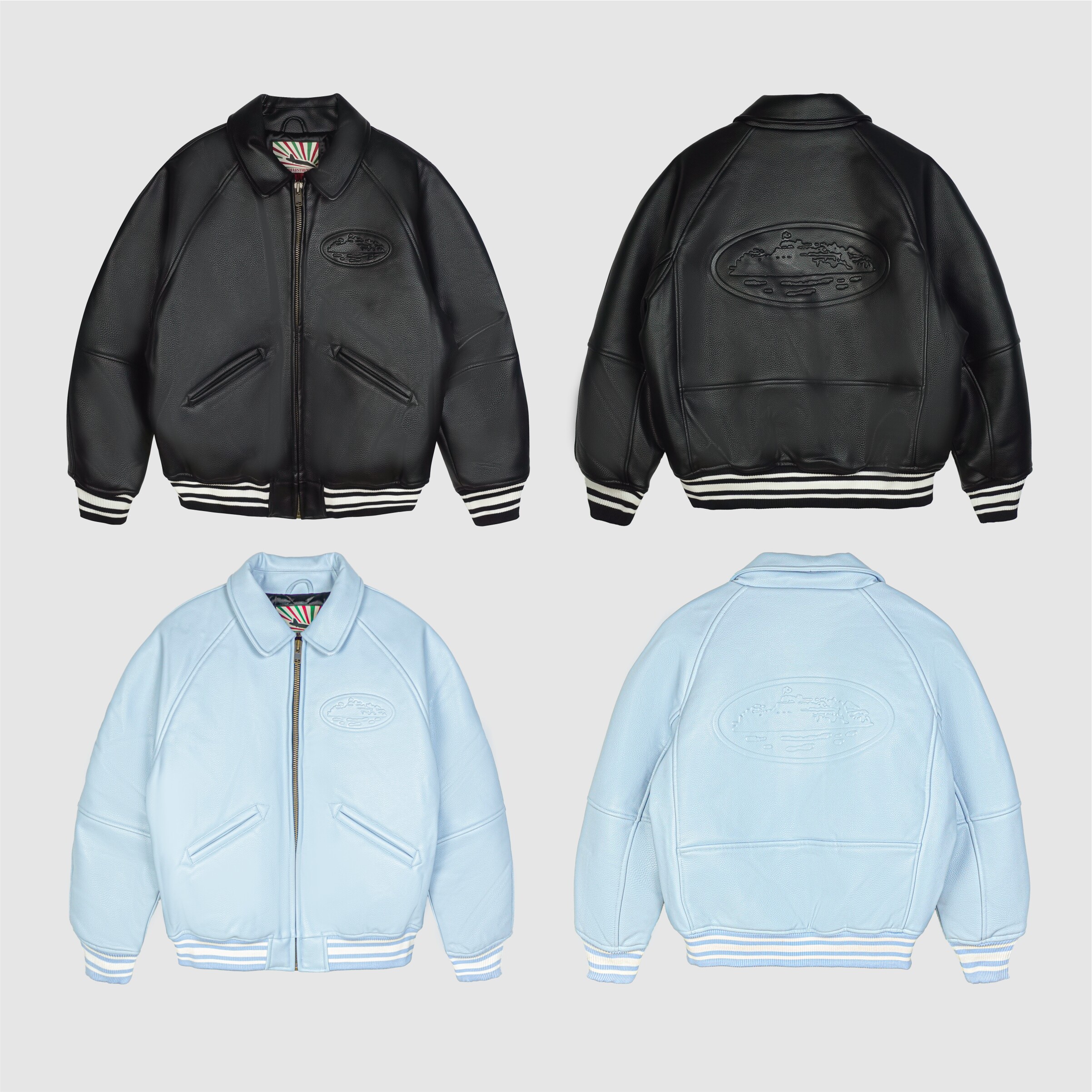 现货CORTEIZ恶魔岛重磅真皮衣短宽棉夹克外套嘻哈VIBE美式BOXY