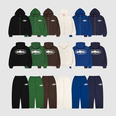 现货CORTEIZ恶魔岛外套BOXY短宽卫衣帽衫套装美式嘻哈CLEANFIT