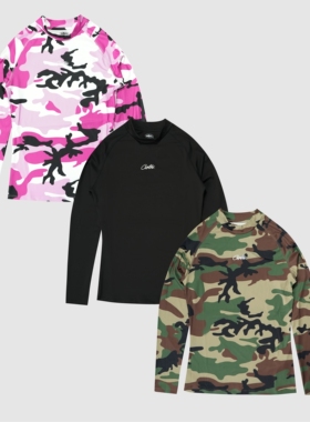 现货CORTEIZ恶魔岛迷彩速干衣训练紧身健身长袖T恤美式嘻哈DRILL