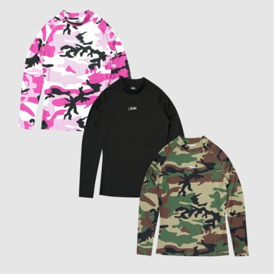 现货CORTEIZ恶魔岛迷彩速干衣训练紧身健身长袖T恤美式嘻哈DRILL