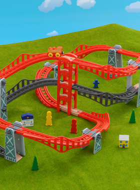 木质轨道环形套装火车玩具拼装积木轨道场景玩具益智兼容BRIO