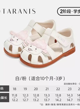 泰兰尼斯2024夏季童鞋防滑软底女童凉鞋包头防踢女宝宝T07T4B3932